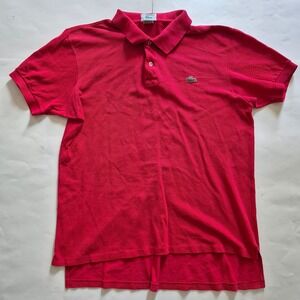Vintage Izod Lacoste Men Red Short Sleeve Cotton Pique Polo Shirt Size L Patron